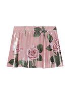 Gonna a fiori per bambina Dolce & Gabbana Kids rosa con vita elasticizzata - Rubino Kids