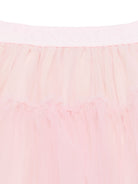 Gonna a tutù con banda logo per bambina Monnalisa rosa con rete in tulle - Rubino Kids