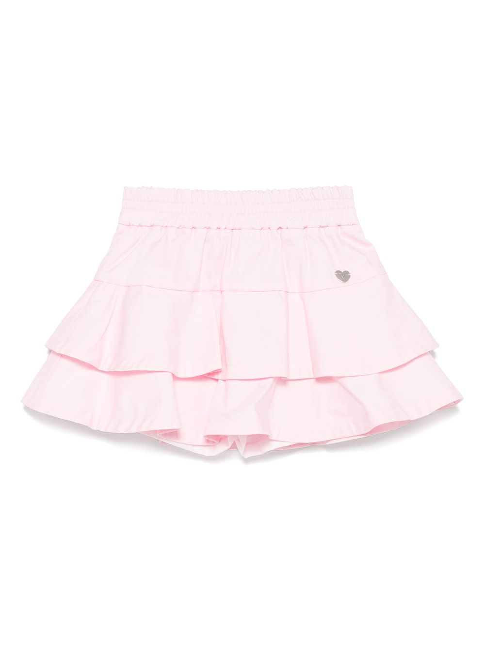 Gonna arricciata per bambina Monnalisa rosa con elastico in vita - Rubino Kids