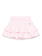 Gonna arricciata per bambina Monnalisa rosa con elastico in vita - Rubino Kids