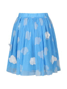 Gonna azzurra in tulle per bambina con stampa nuvole Stella McCartney Kids - Rubino Kids