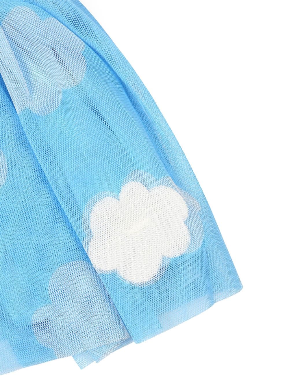 Gonna azzurra in tulle per neonata con stampa nuvole Stella McCartney Kids - Rubino Kids