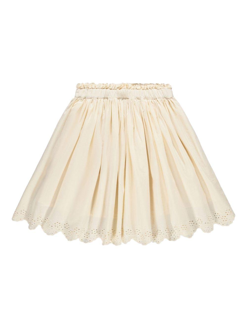 Gonna Blanca per bambina Molo beige con rifinitura con occhielli - Rubino Kids