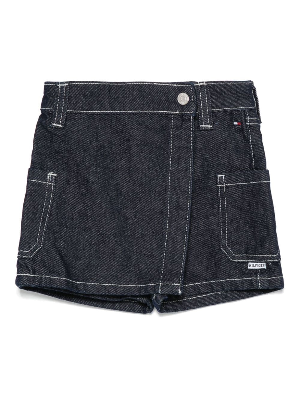 Gonna cargo denim per bambina Tommy Hilfiger Junior blu con passanti - Rubino Kids