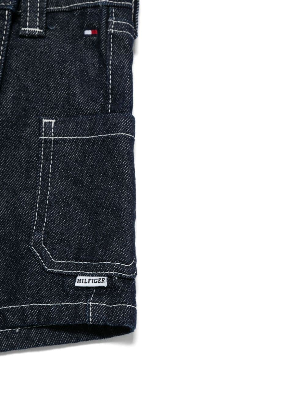 Gonna cargo denim per bambina Tommy Hilfiger Junior blu con passanti - Rubino Kids