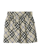 Gonna con motivo Vintage Check per bambina Burberry Kids beige con vita elasticizzata - Rubino Kids