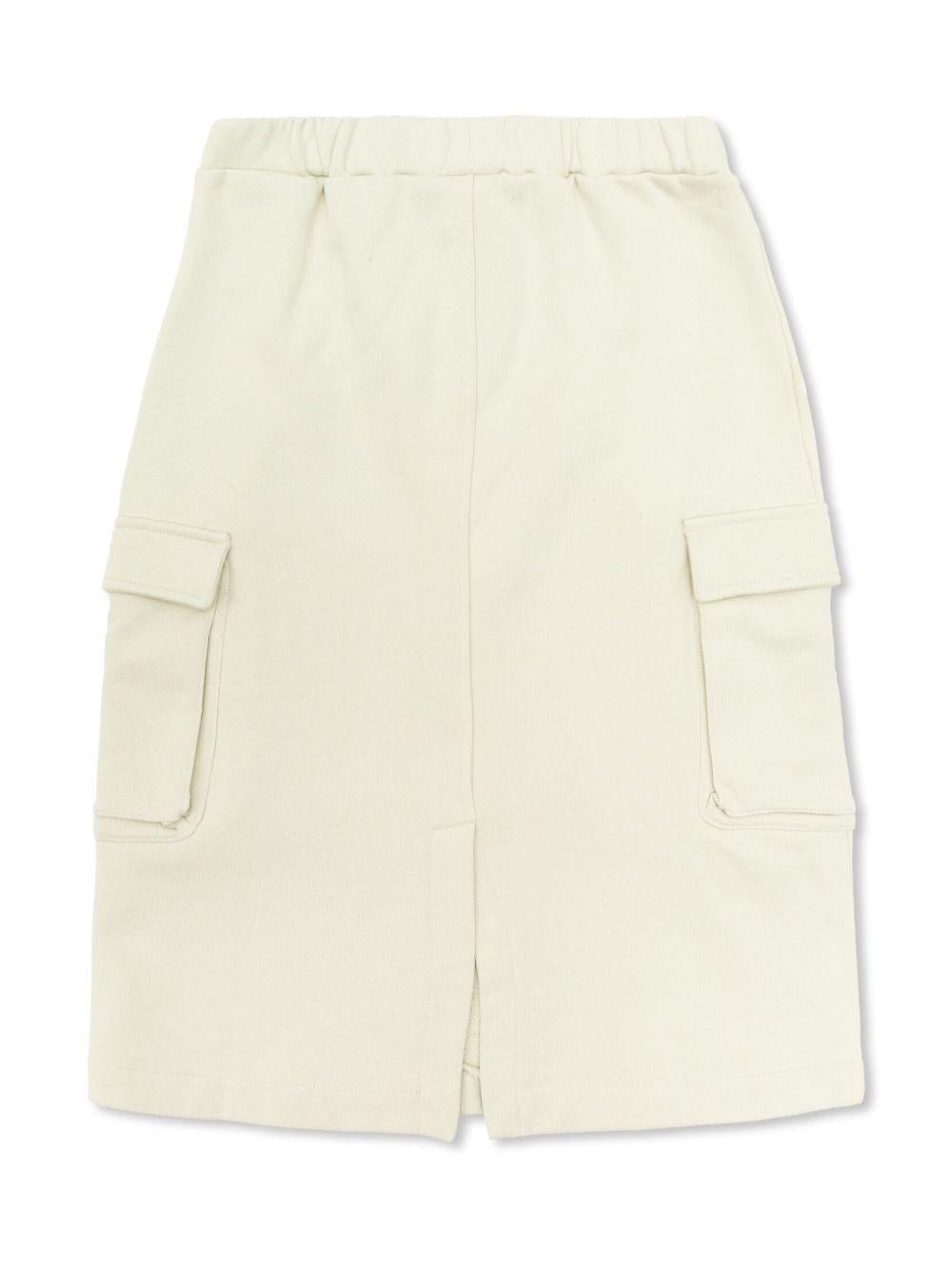 Gonna in cotone per bambina Off - White Kids bianco con spacco posteriore - Rubino Kids