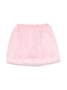 Gonna in finta pelliccia per bambina Moschino Kids rosa con vita elasticizzata - Rubino Kids