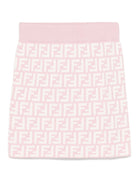 Gonna in maglia junior per bambina Fendi Kids rosa con logo all - over - Rubino Kids