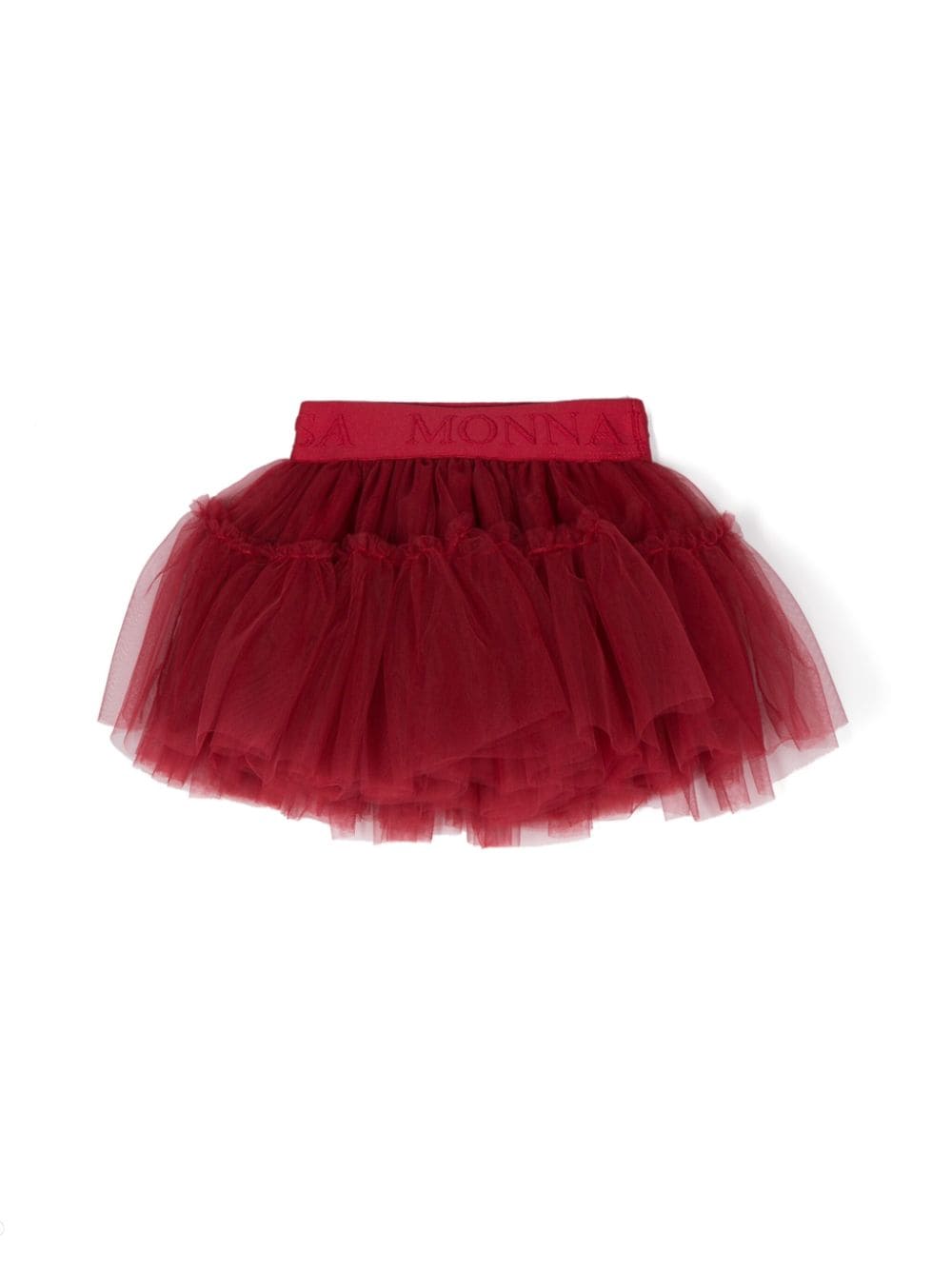 Gonna in tulle effetto seta per neonata Monnalisa rossa con fodera in cotone - Rubino Kids