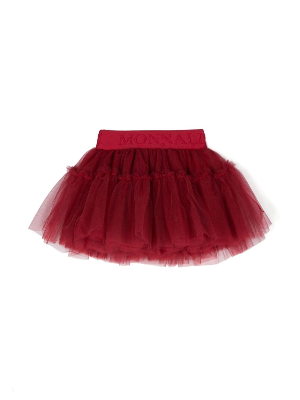 Gonna in tulle effetto seta per neonata Monnalisa rossa con fodera in cotone - Rubino Kids