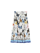 Gonna midi con stampa per bambina Dolce & Gabbana Kids bianco con orlo svasato - Rubino Kids