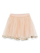 Gonna midi per bambina Douuod Kids beige con paillettes - Rubino Kids