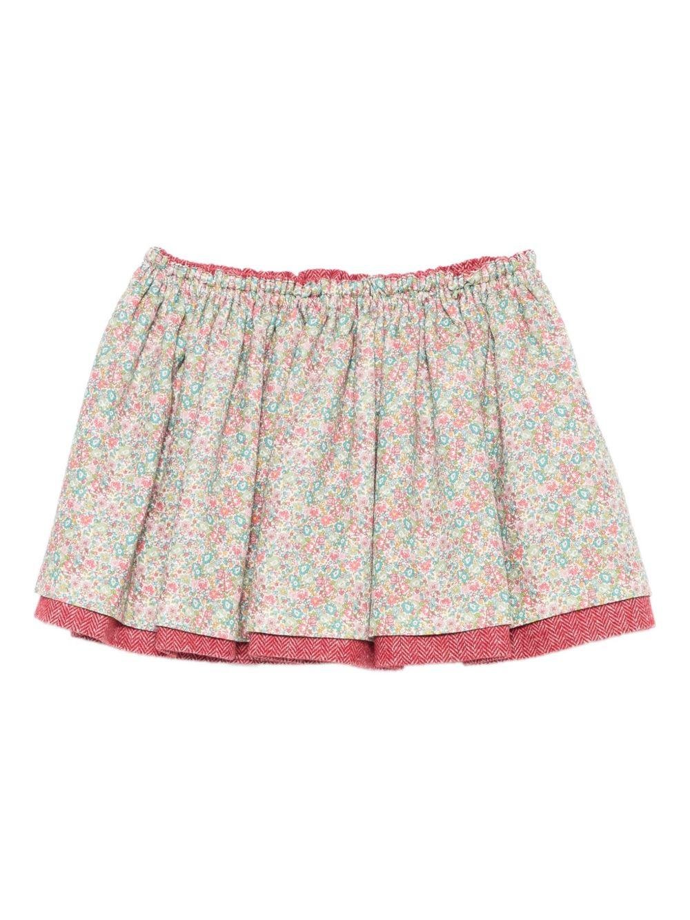 Gonna midi per neonata Mariella Ferrari risa con motivo a fiori - Rubino Kids