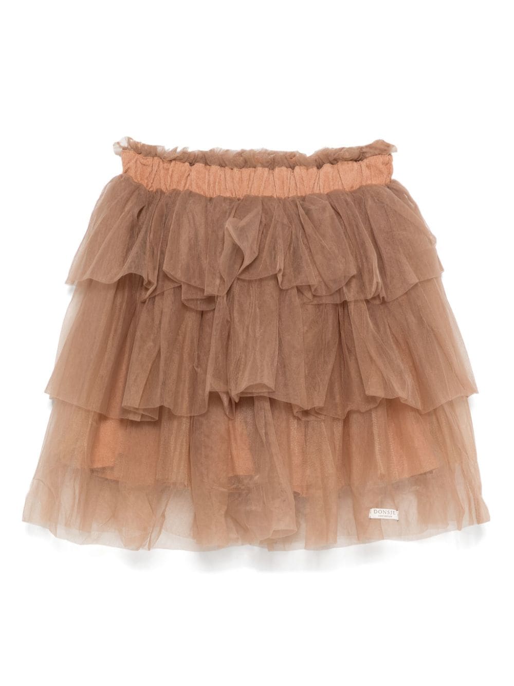 Gonna Mirre per bambina Donsje marrone con rete in tulle - Rubino Kids