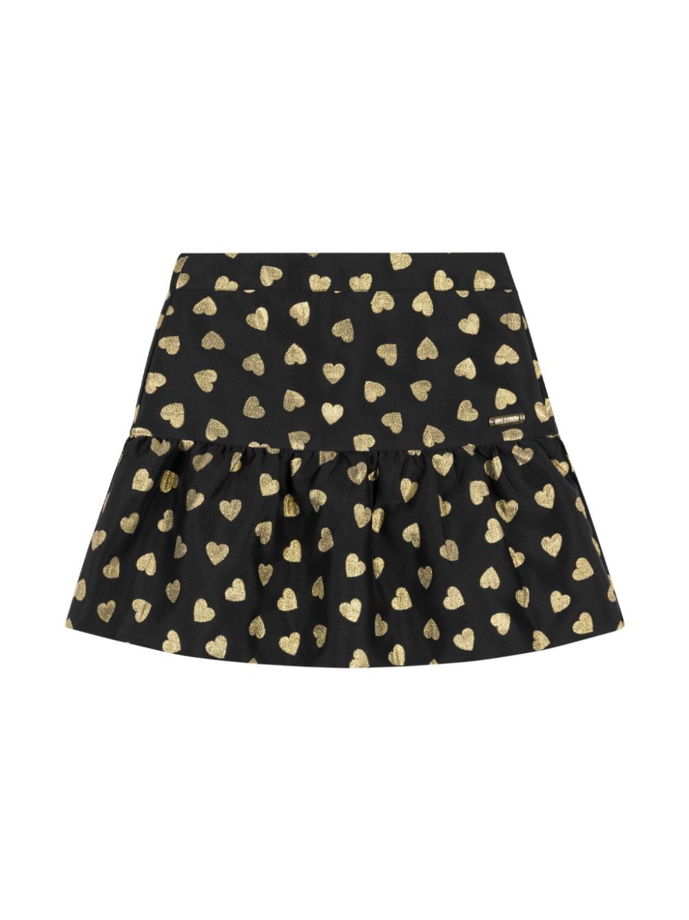 Gonna nera per bambina Moschino Kids nero con stampa cuori - Rubino Kids