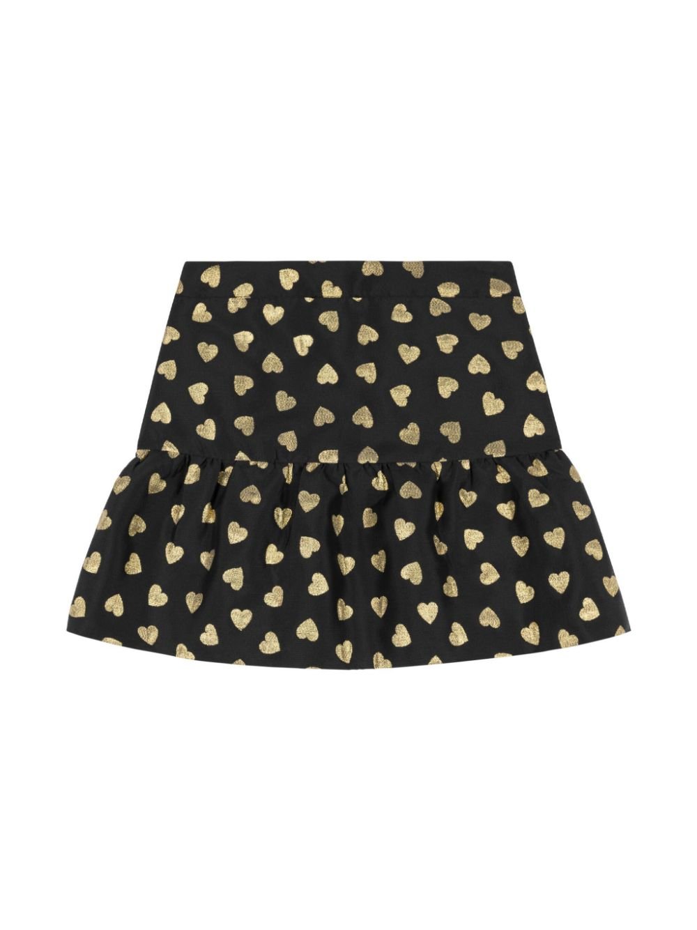 Gonna nera per bambina Moschino Kids nero con stampa cuori - Rubino Kids