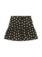 Gonna nera per bambina Moschino Kids nero con stampa cuori - Rubino Kids