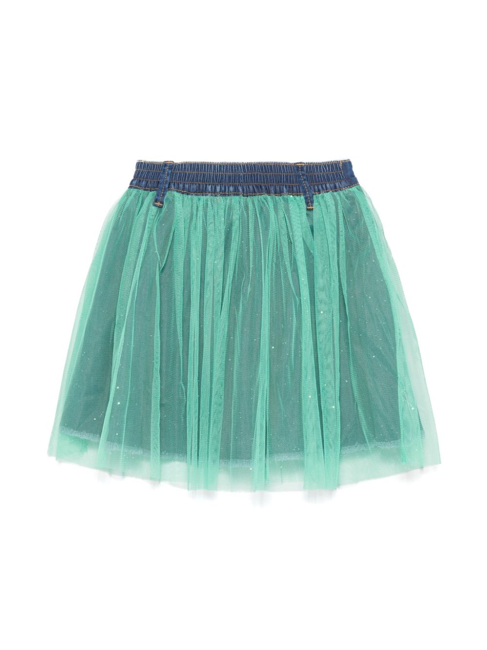 Gonna per bambina Billieblush verde svasata con strato in tulle - Rubino Kids