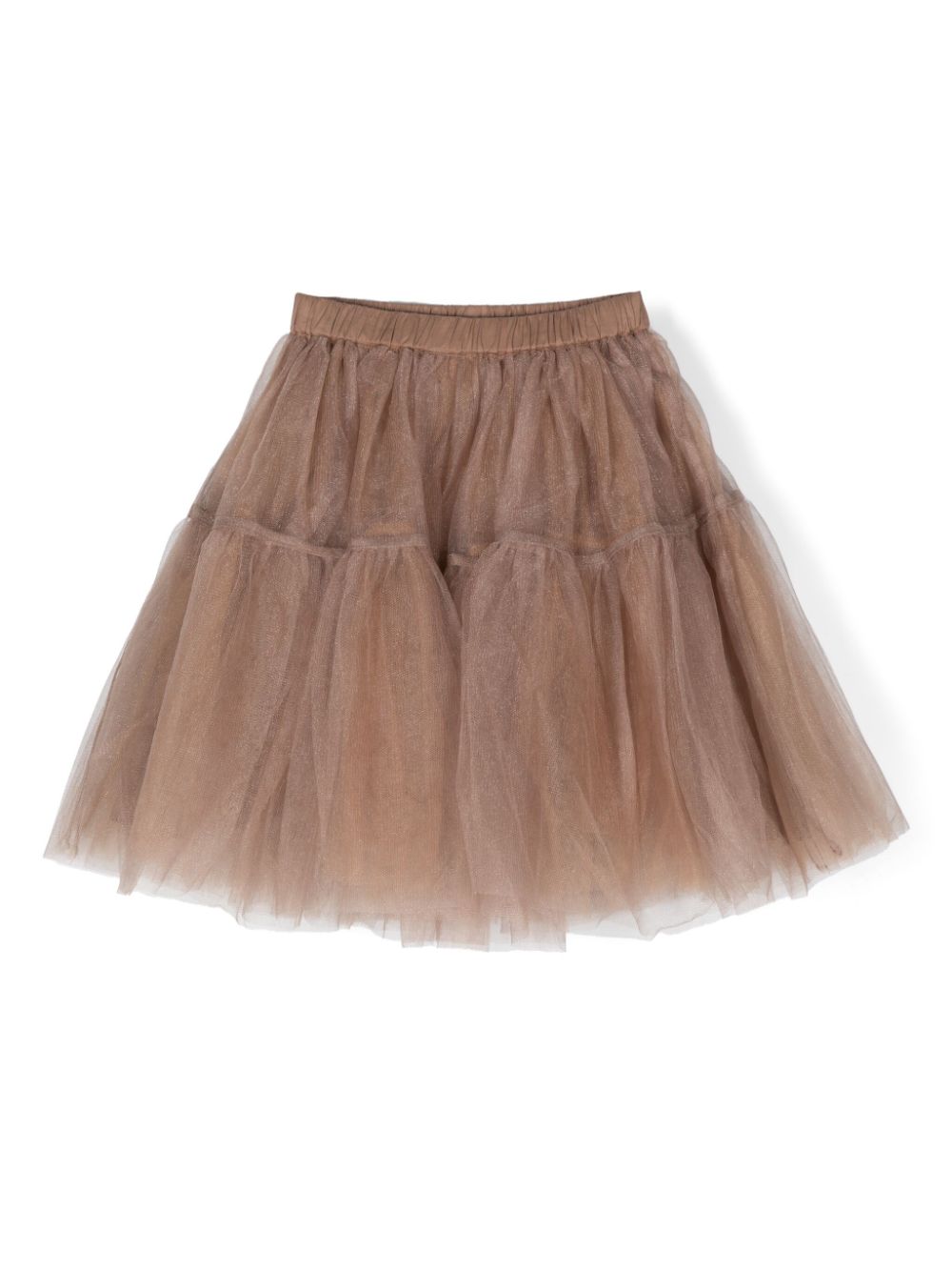 Gonna per bambina Donsje Mallou marrone con gonna in tulle e dettaglio glitter - Rubino Kids