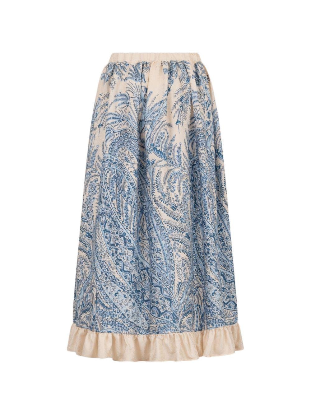 Gonna per bambina Etro Kids multicolore con stampa Paisley - Rubino Kids