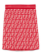 Gonna per bambina Fendi Kids rosso con monogramma FF - Rubino Kids