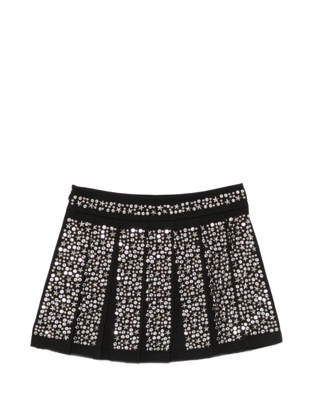 Gonna per bambina John Richmond Junior nero plissettata con decorazione - Rubino Kids