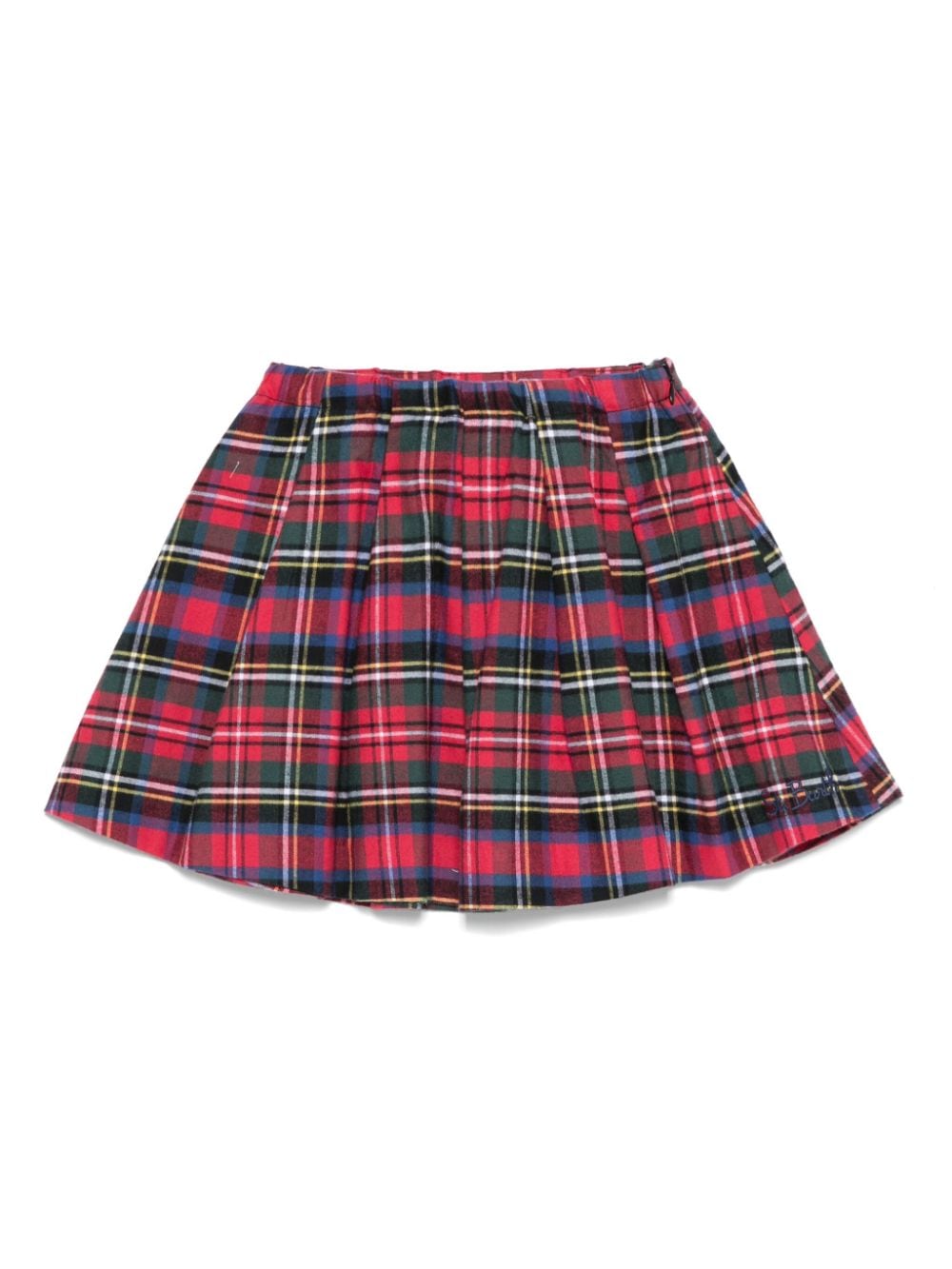 Gonna per bambina MC2 Saint Barth Kids plissé con motivo a quadri tartan - Rubino Kids