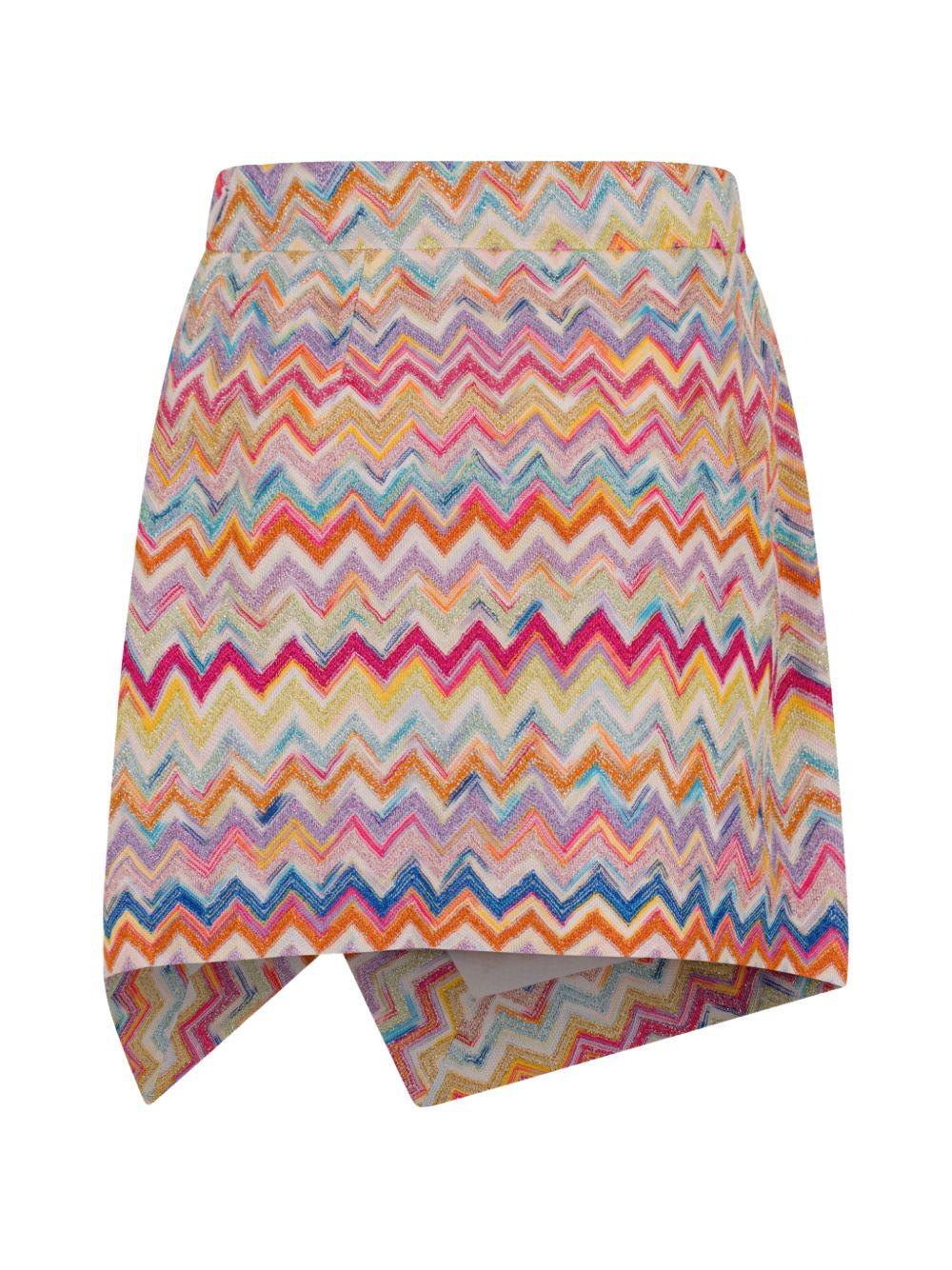 Gonna per bambina Missoni Kids multicolore con motivo a zigzag - Rubino Kids