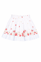 Gonna per bambina Monnalisa bianco con stampa a fragola - Rubino Kids