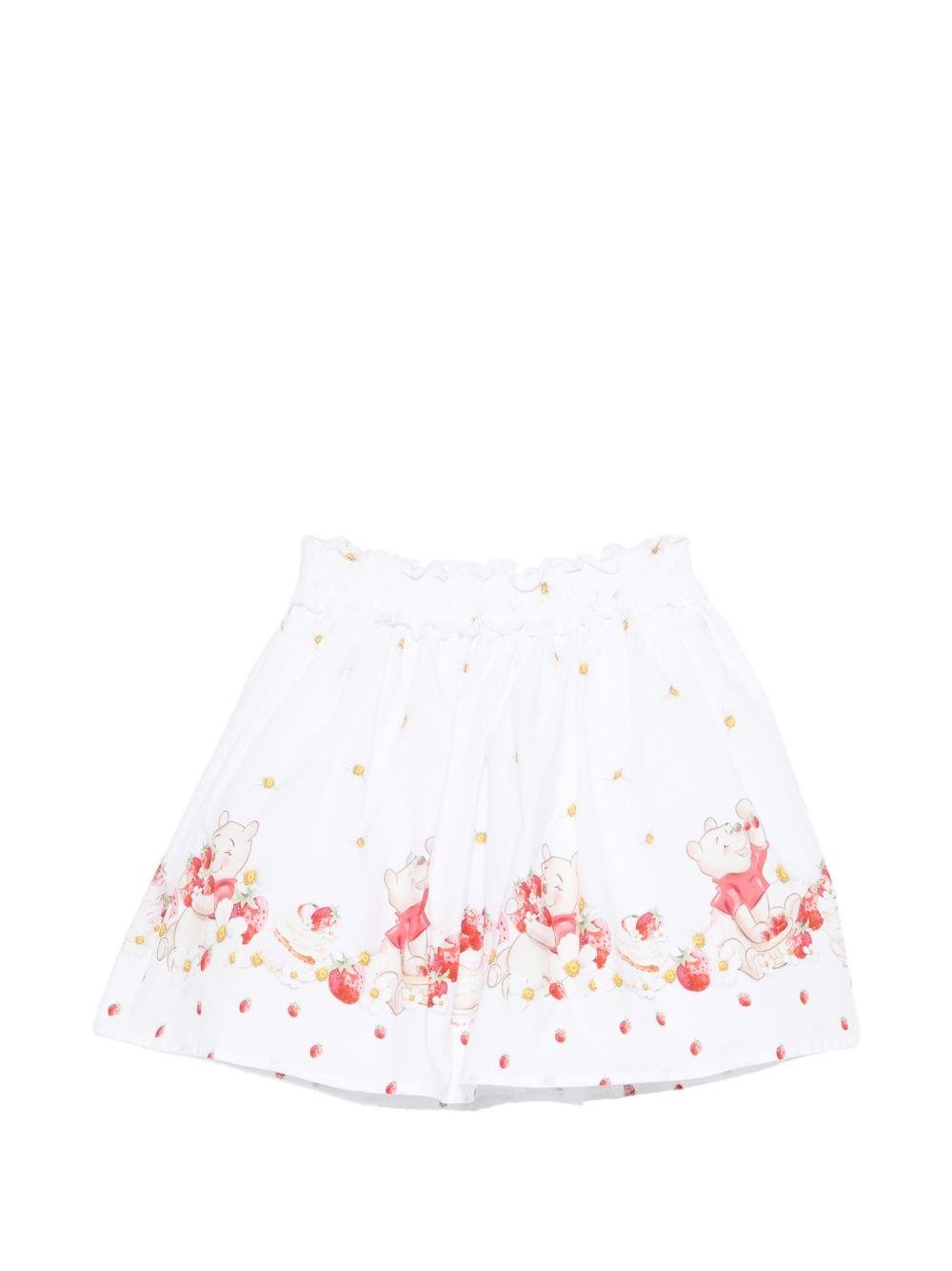 Gonna per bambina Monnalisa bianco con stampa grafica - Rubino Kids