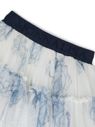 Gonna per bambina Monnalisa bianco in tulle con stampa a fiori - Rubino Kids