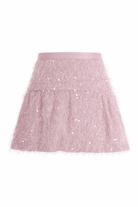 Gonna per bambina Monnalisa rosa con paillettes - Rubino Kids