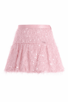 Gonna per bambina Monnalisa rosa con paillettes - Rubino Kids