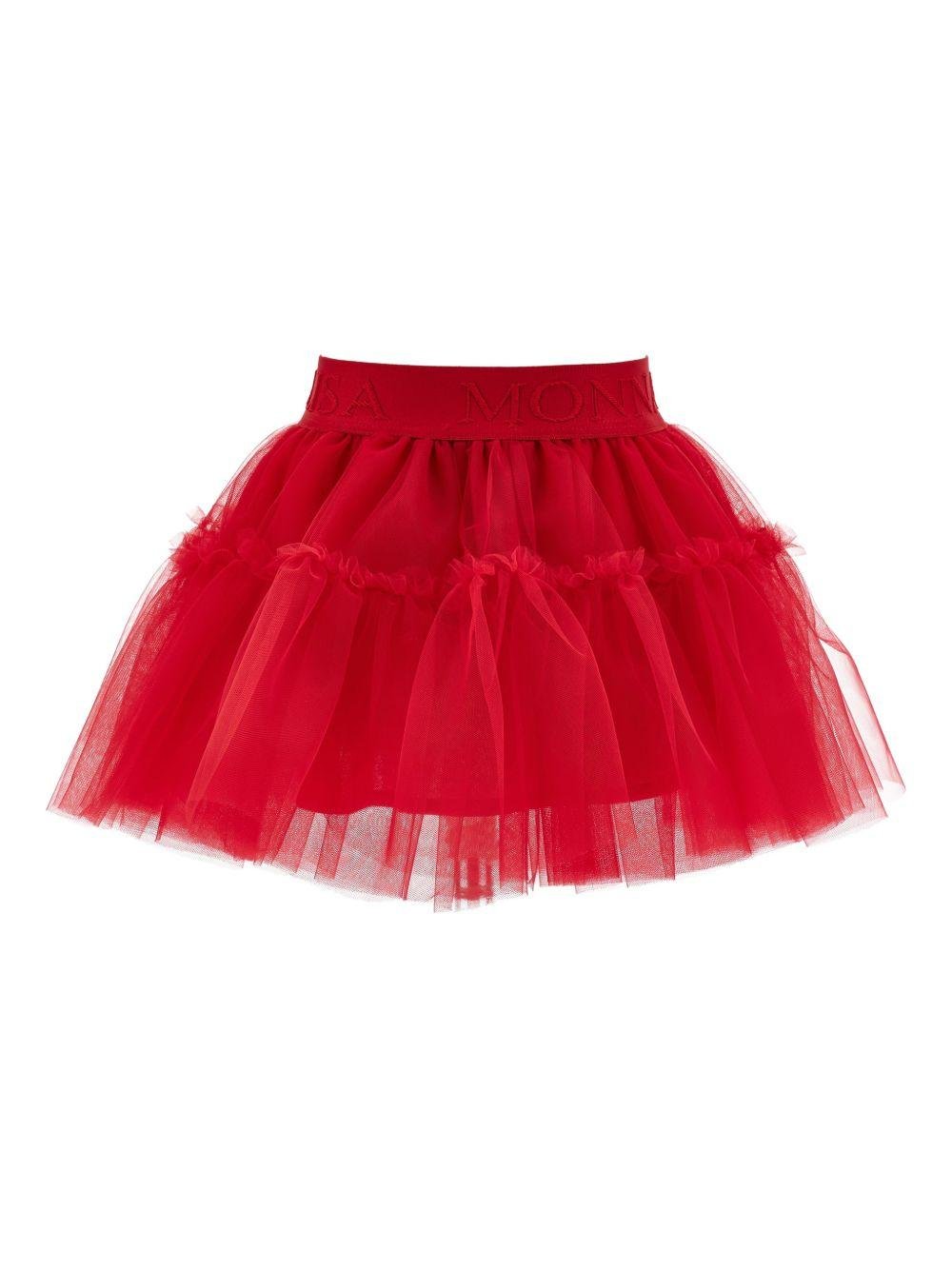 Gonna per bambina Monnalisa rossa con tulle - Rubino Kids