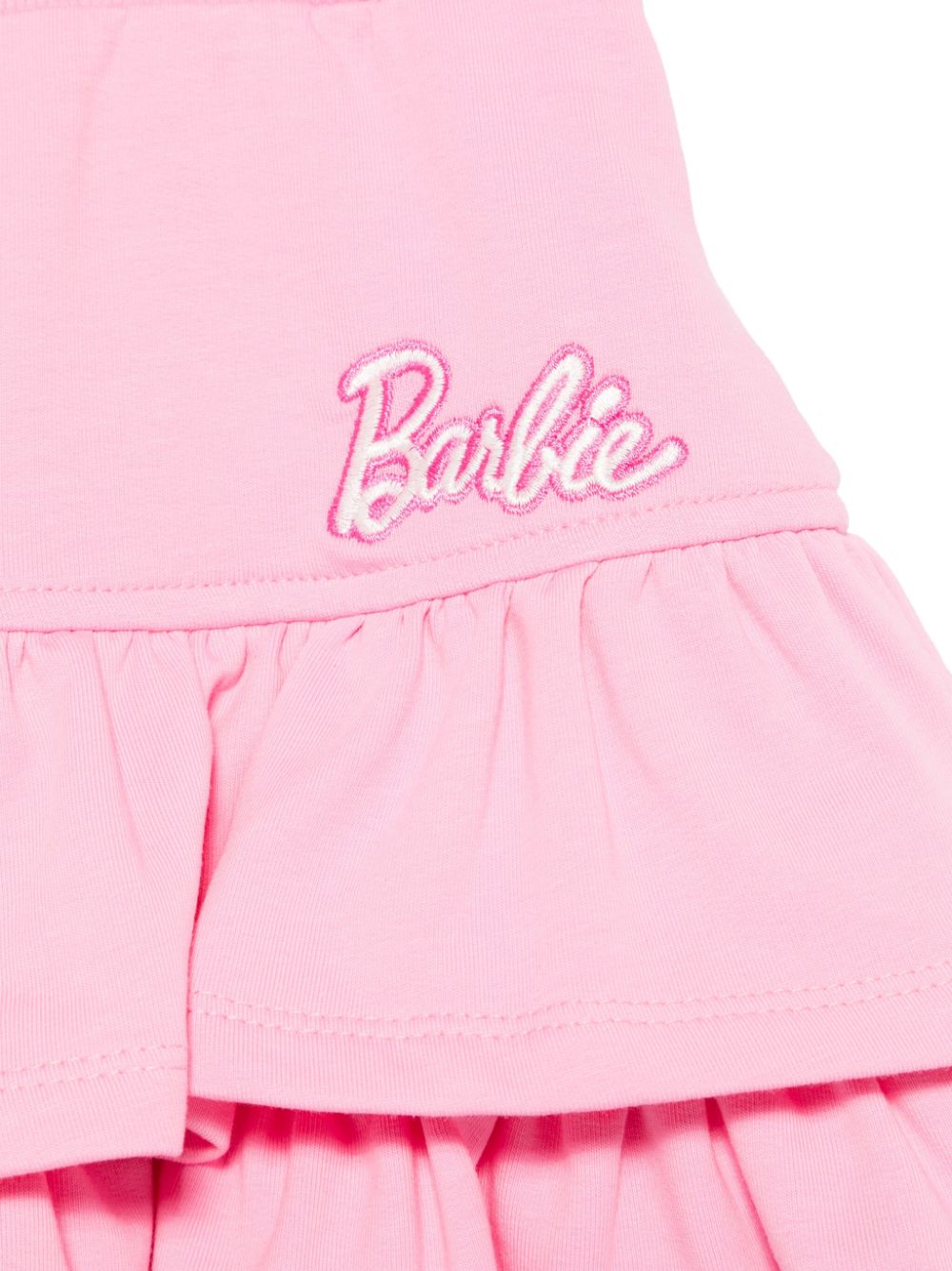 Gonna per bambina Monnalisa x Barbie rosa con balze e logo ricamato - Rubino Kids