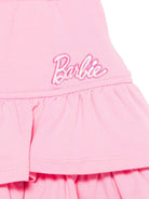 Gonna per bambina Monnalisa x Barbie rosa con balze e logo ricamato - Rubino Kids