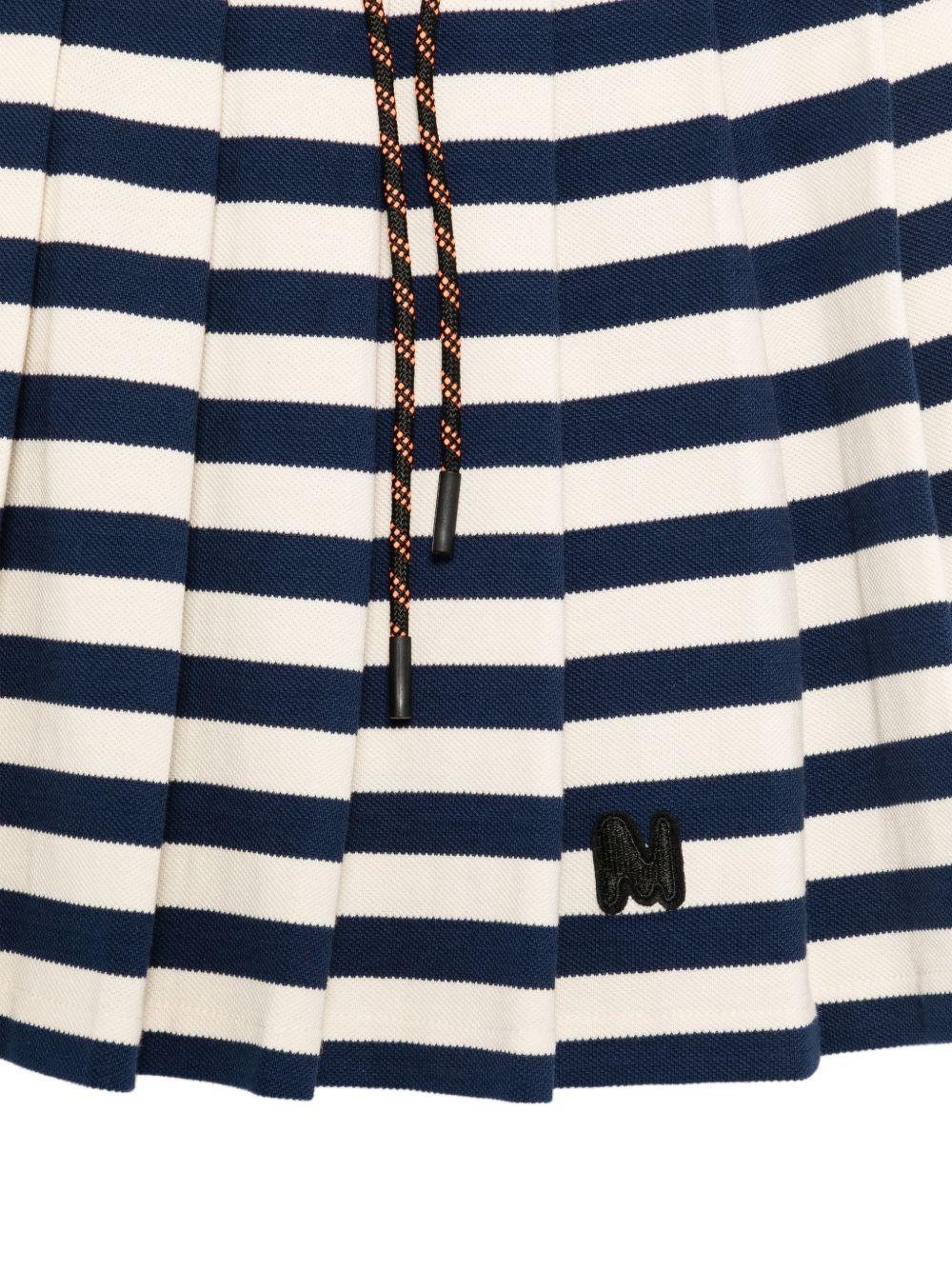 Gonna per bambina MSGM Kids blu e beige a righe - Rubino Kids