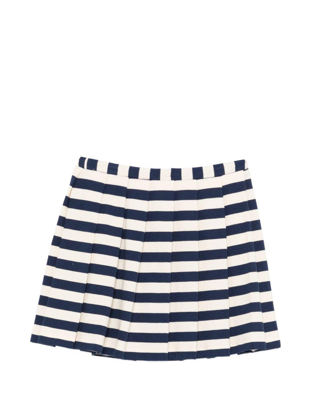 Gonna per bambina MSGM Kids blu e beige a righe - Rubino Kids