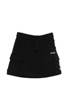 Gonna per bambina Off - White Kids nera con dettaglio logo - Rubino Kids