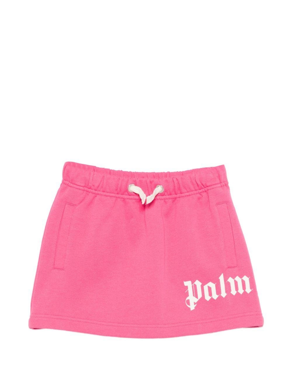 Gonna per bambina Palm Angels Kids rosa con vita elasticizzata - Rubino Kids