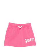 Gonna per bambina Palm Angels Kids rosa con vita elasticizzata - Rubino Kids