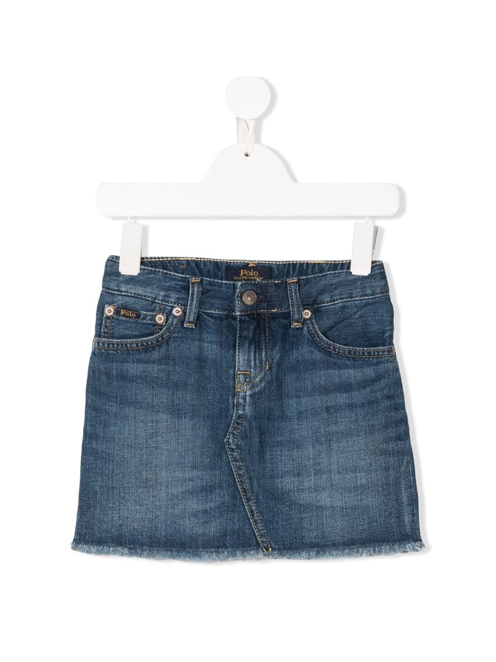 Gonna per bambina Ralph Lauren Kids in denim con design a cinque tasche - Rubino Kids