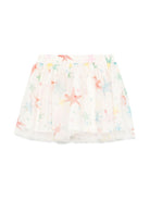 Gonna per bambina Stella McCartney Kids beige chiaro con stampa all - over in tulle - Rubino Kids