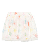 Gonna per bambina Stella McCartney Kids beige chiaro con stampa all - over in tulle - Rubino Kids