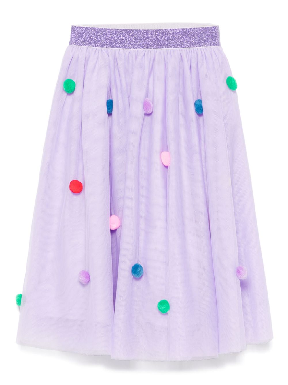 Gonna per bambina Stella McCartney Kids viola con applicazione pompon - Rubino Kids