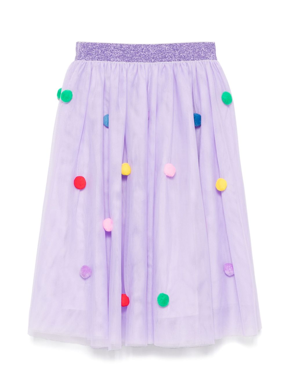 Gonna per bambina Stella McCartney Kids viola con applicazione pompon - Rubino Kids