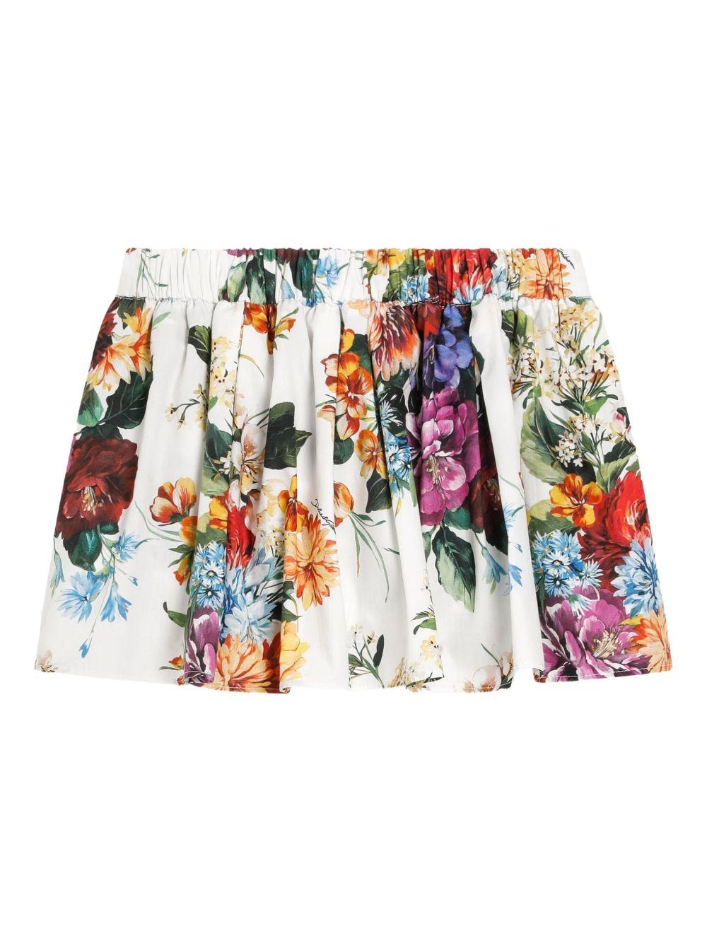 Gonna per neonata Dolce & Gabbana Kids multicolor con stampa a fiori - Rubino Kids