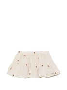 Gonna per neonata Donsje beige con ricamo floreale - Rubino Kids