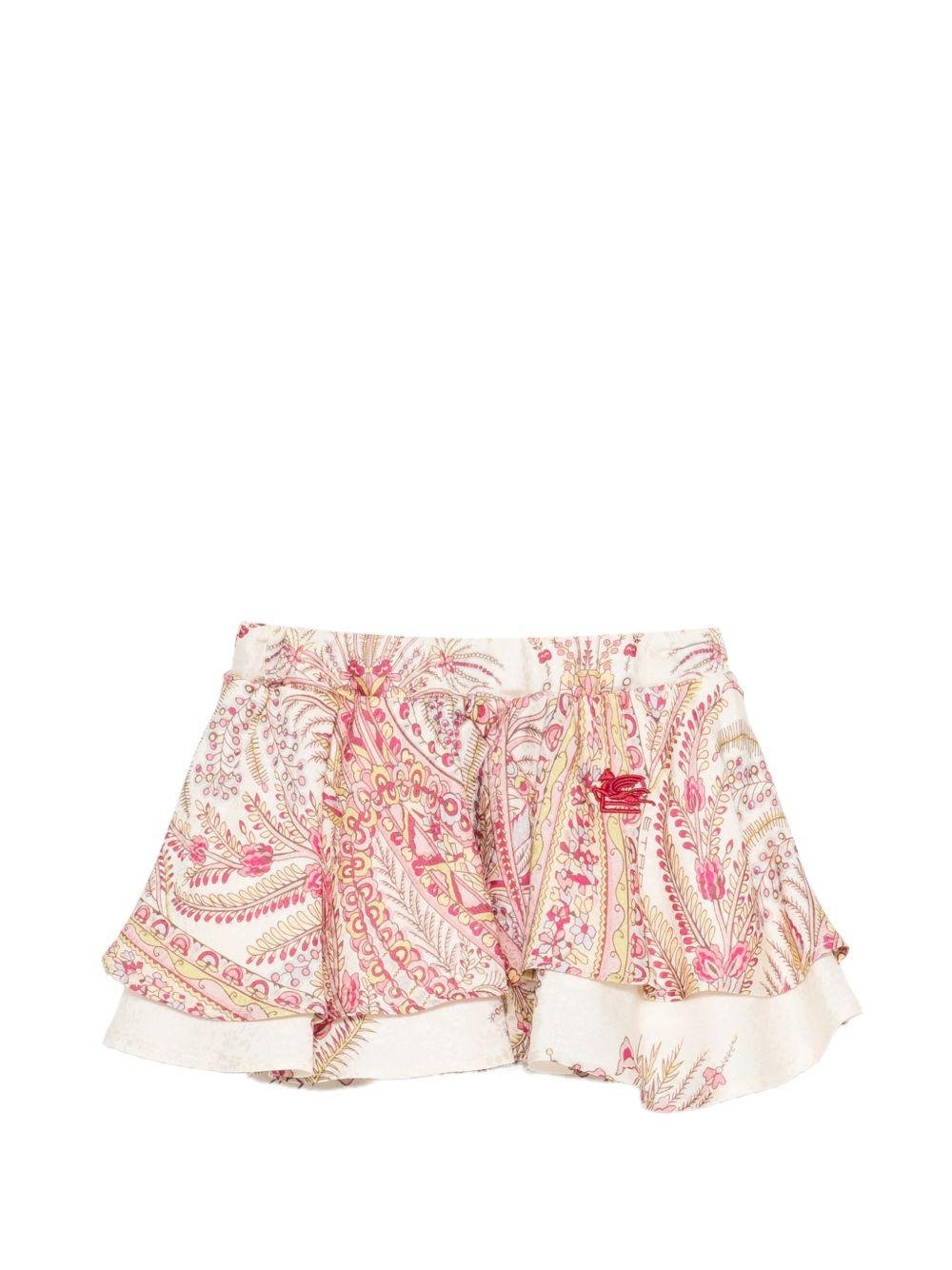 Gonna per neonata Etro Kids rosa con stampa paisley - Rubino Kids